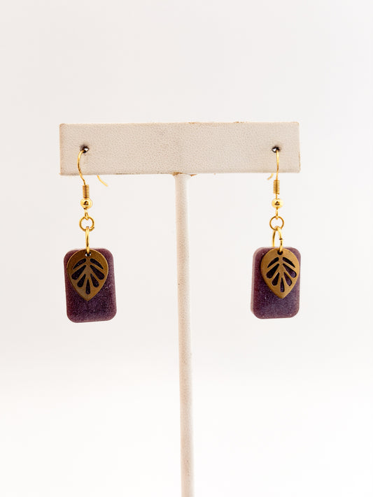 Mauve Leaf Earrings