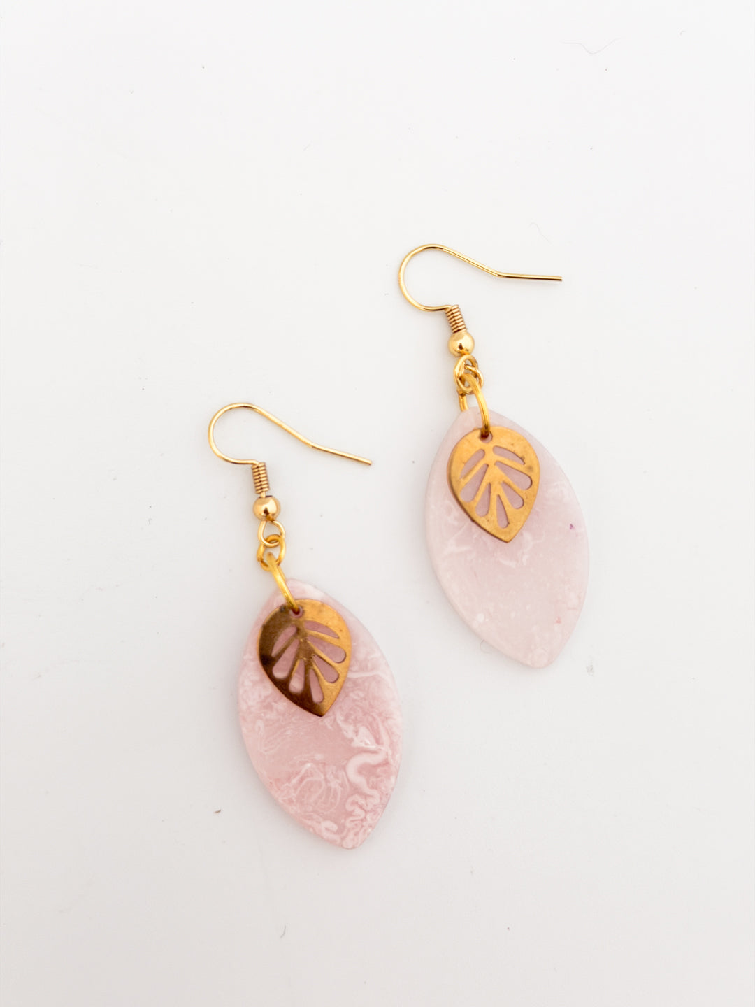 Dusty Pink Leaf Earrings