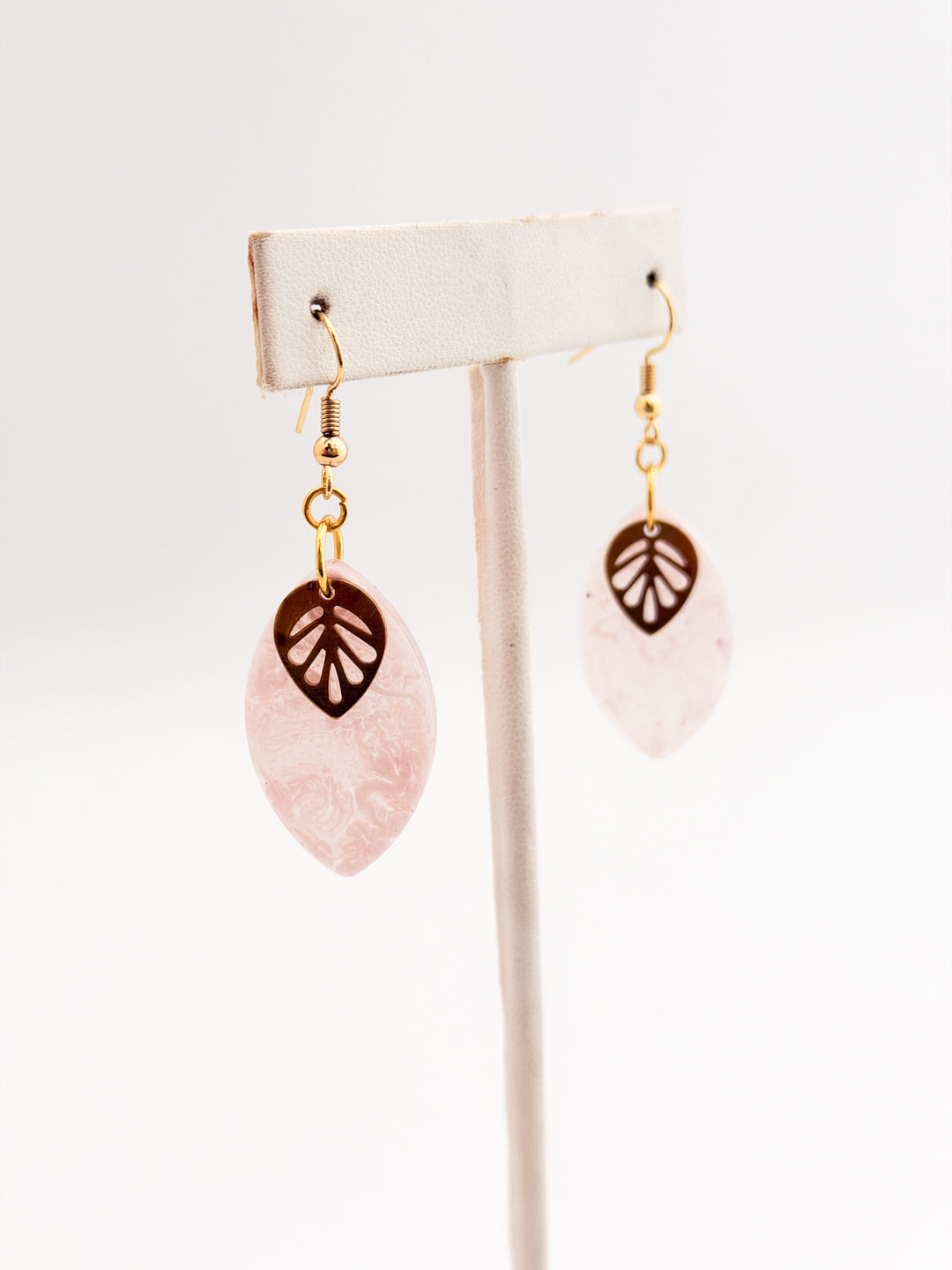 Dusty Pink Leaf Earrings