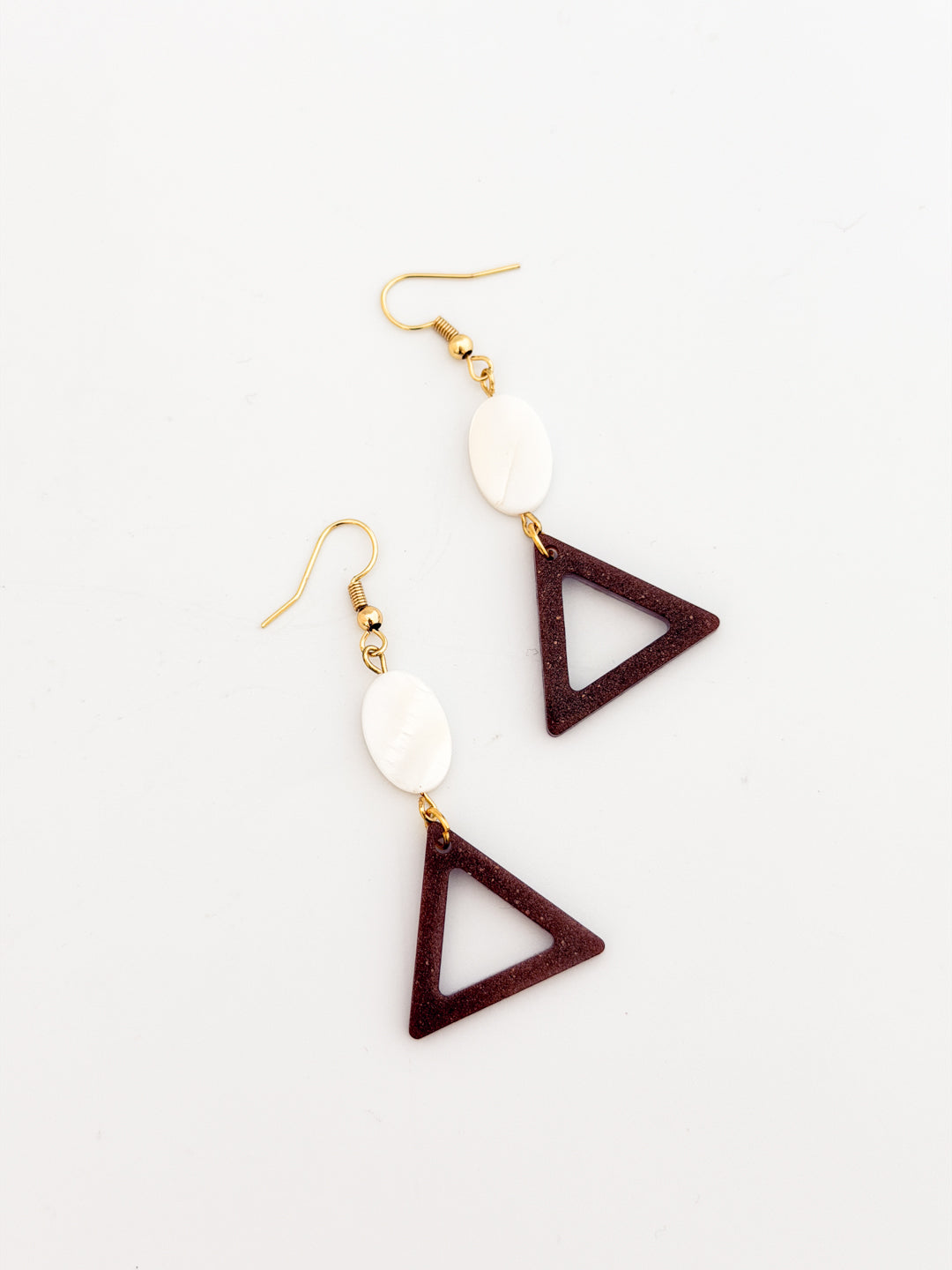Garnet Triangle Earrings