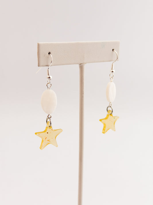 Yellow Star Shell Earrings