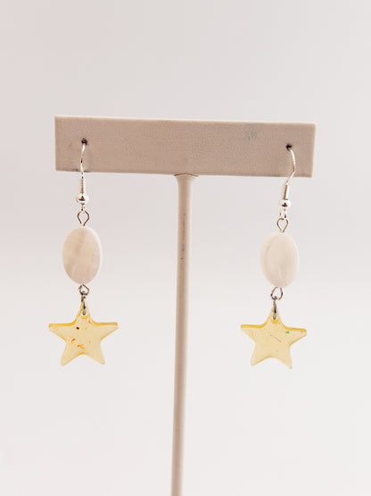 Yellow Star Shell Earrings