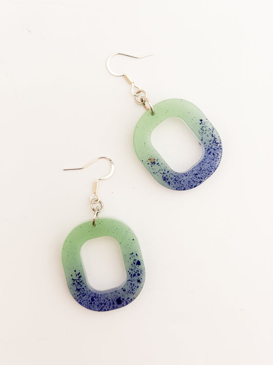 Blue Glitter Earrings