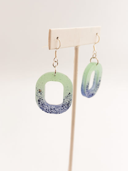 Blue Glitter Earrings