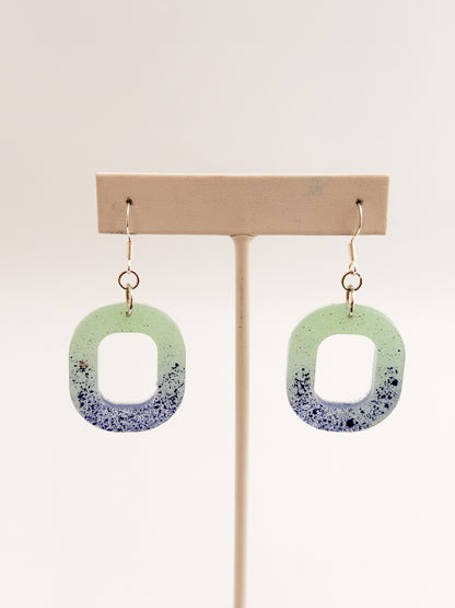 Blue Glitter Earrings
