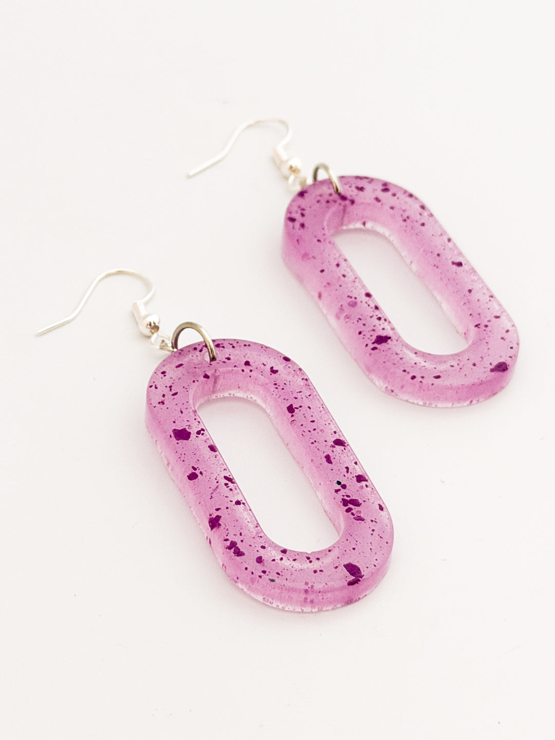Purple Oval Earrings