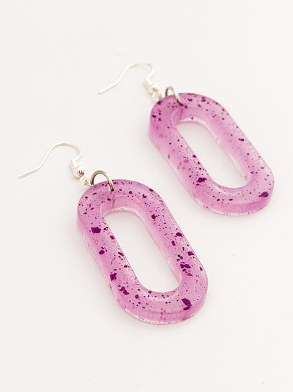 Purple Oval Earrings