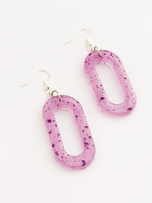 Purple Oval Earrings