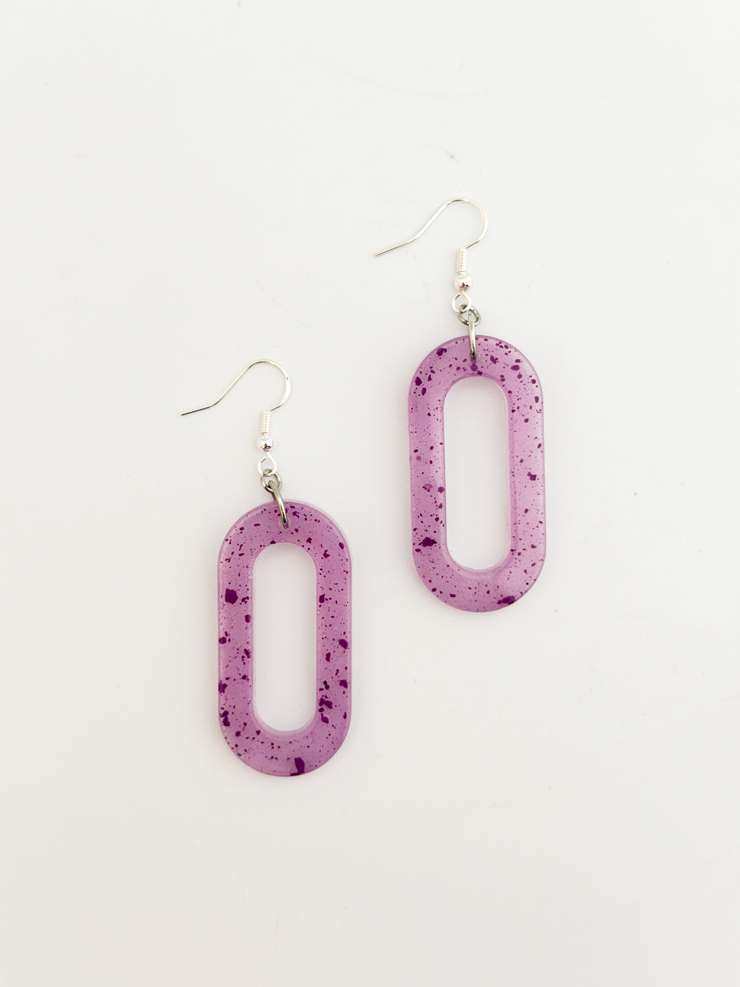 Purple Oval Earrings