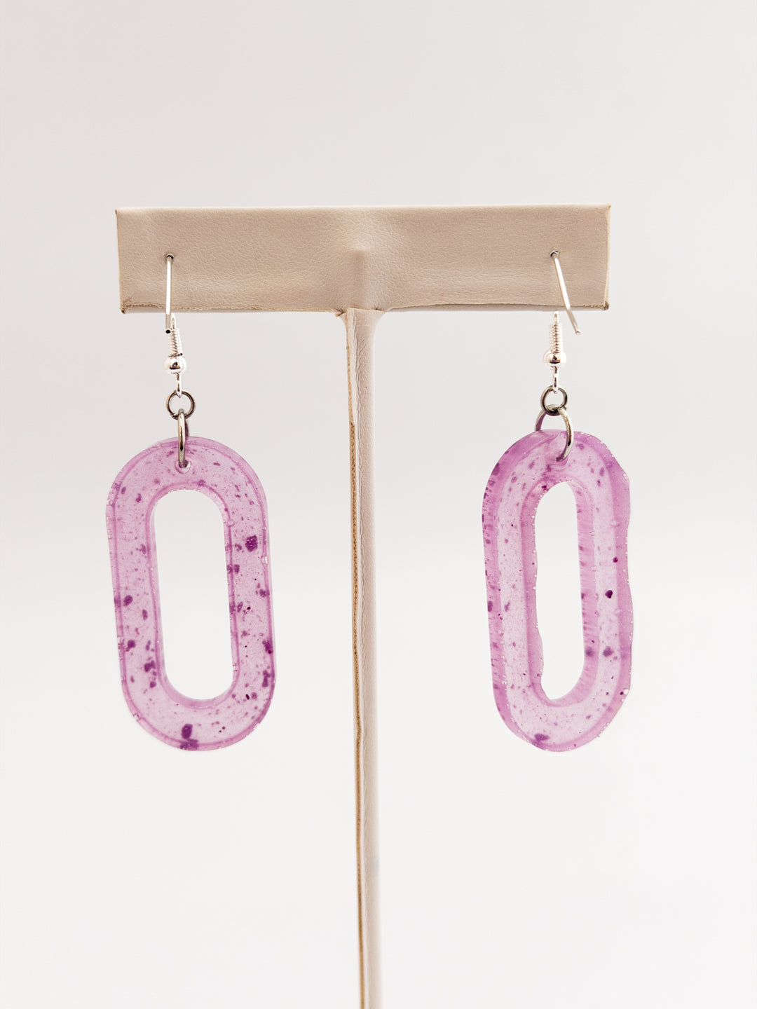 Purple Oval Earrings
