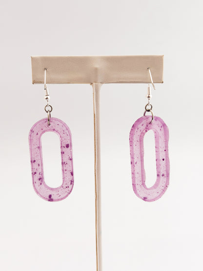 Purple Oval Earrings