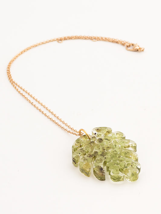 Peridot Monsterra Necklace