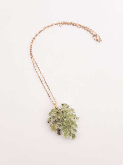Peridot Monsterra Necklace