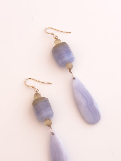 Blue Lace Agate Earrings