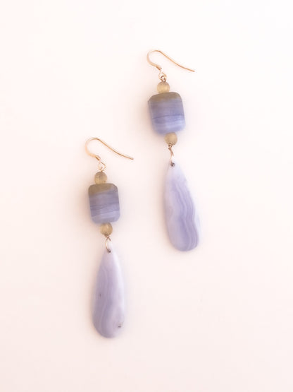 Blue Lace Agate Earrings