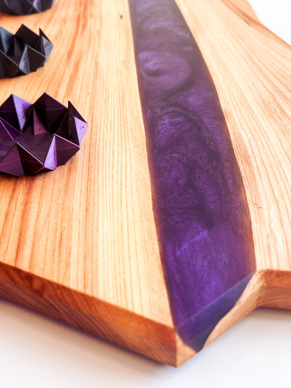 Charcuterie Board and Dishes - Siberian Elm with Purple