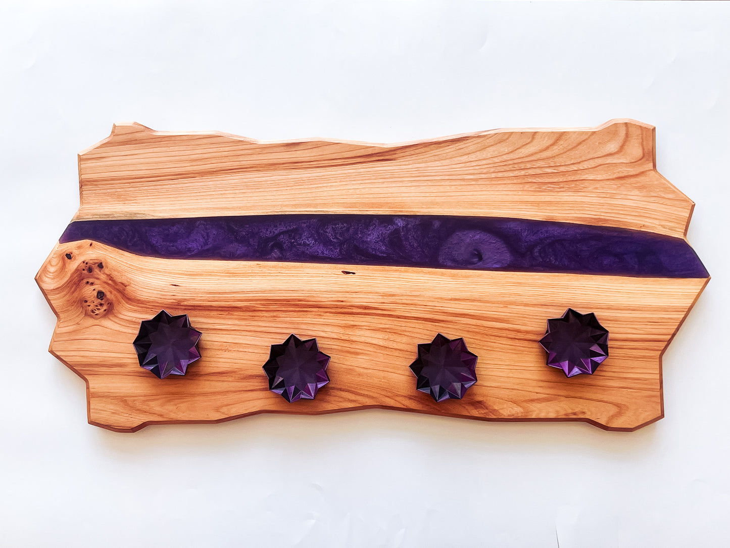 Charcuterie Board and Dishes - Siberian Elm with Purple