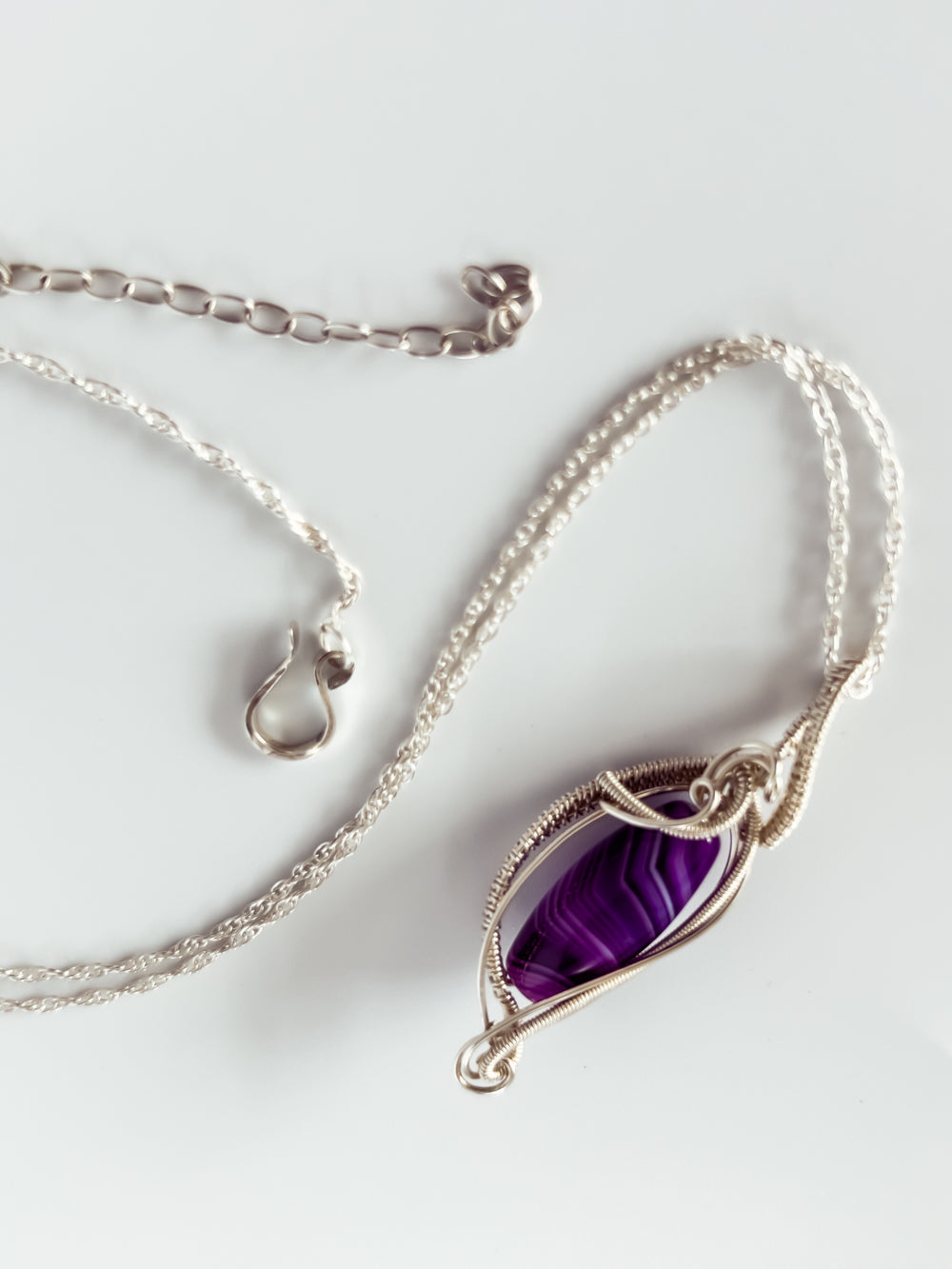 Purple Striped Agate Necklace