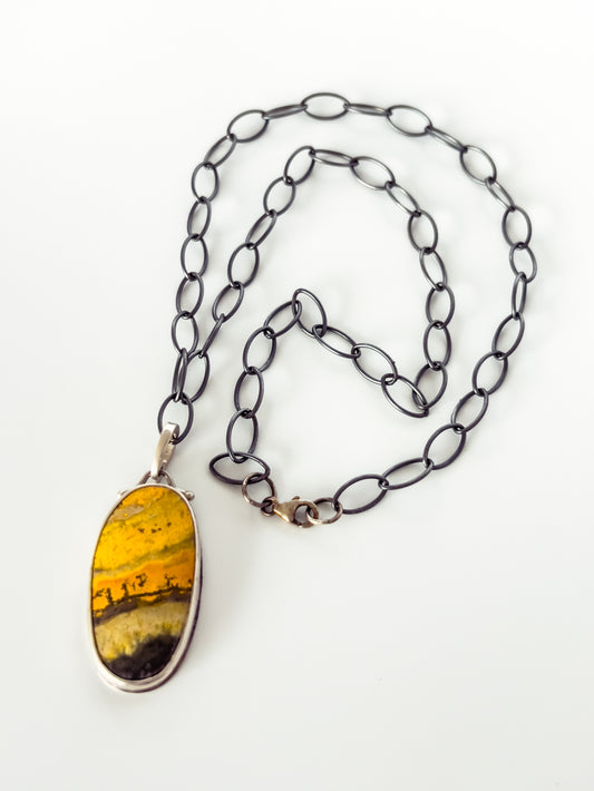 Bumblebee Jasper Pendant Necklace