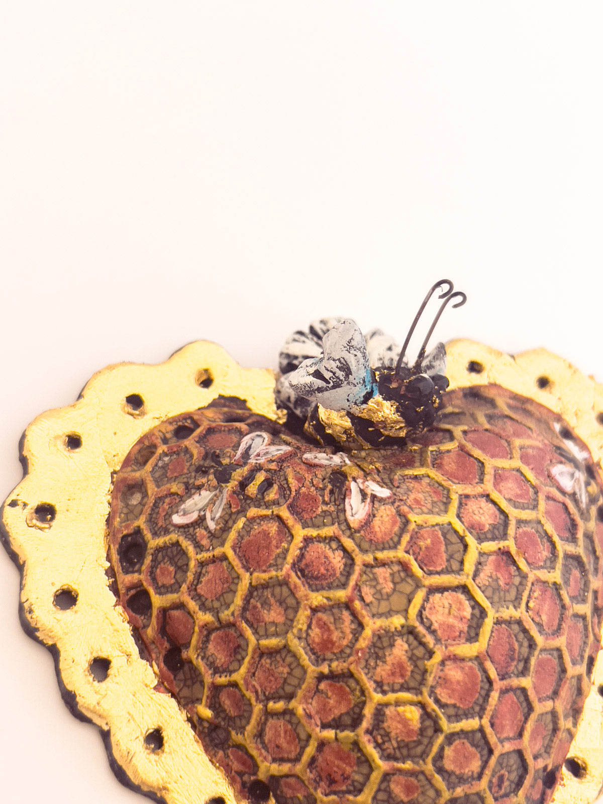 Honey Bee Heart Wall Sculpture