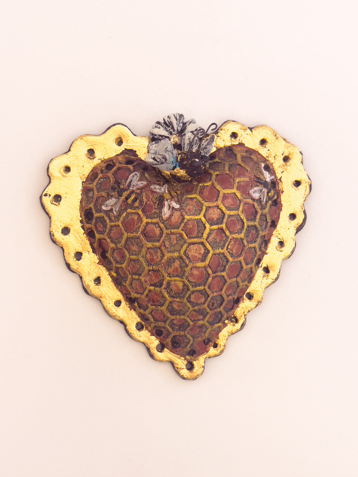 Honey Bee Heart Wall Sculpture