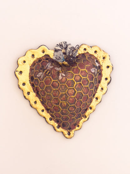 Honey Bee Heart Wall Sculpture