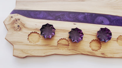 Charcuterie Board and Dishes - Siberian Elm with Purple