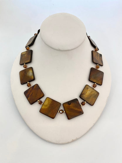Square Mother of Pearl Necklace Necklace