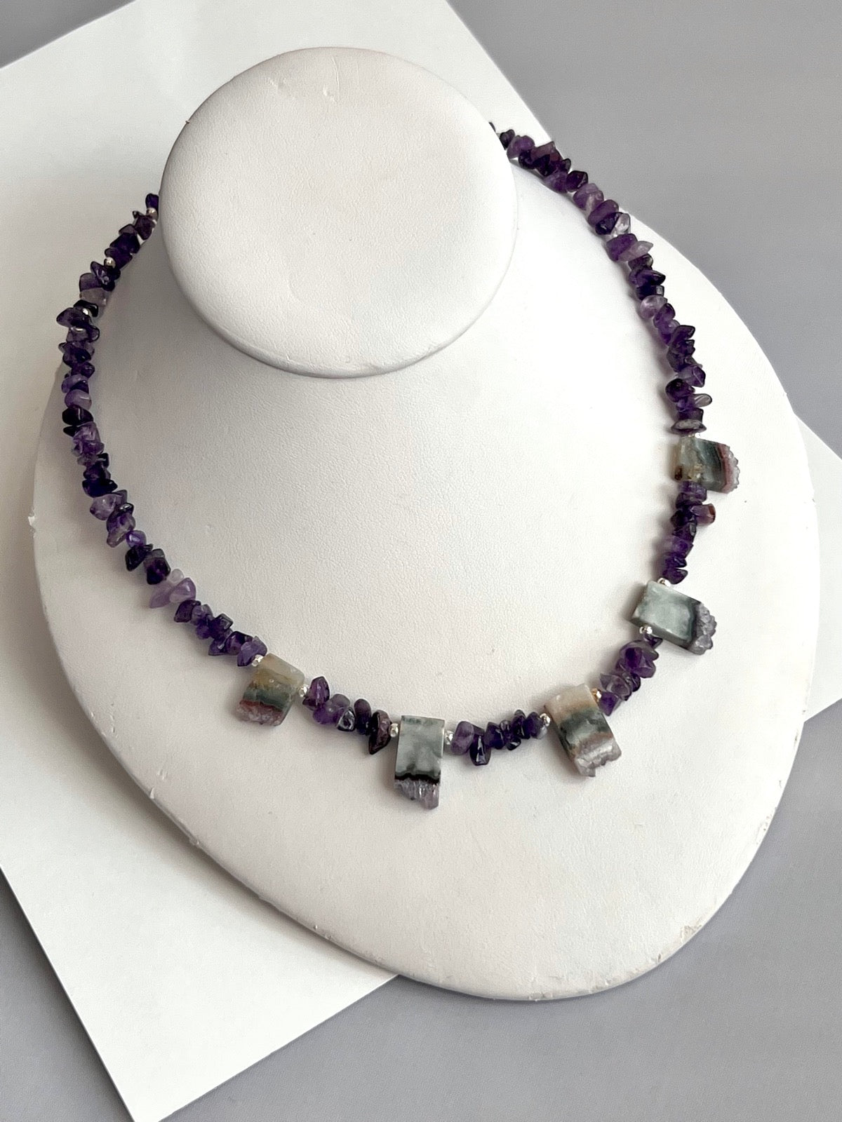 Amethyst Necklace with Fluorite