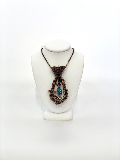 Wire Wrapped Necklace with CZ