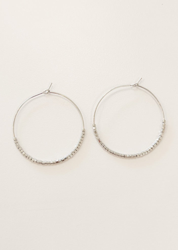 White Gold Filled Large Hoops