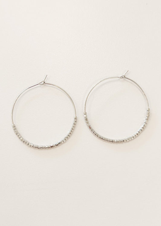 White Gold Filled Large Hoops