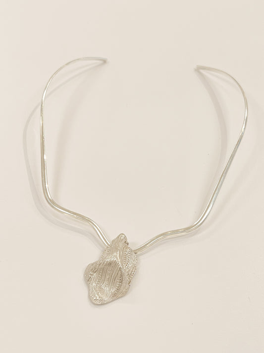 Free Form Silver Pendant Necklace