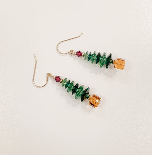 Swarovski Crystals Christmas Trees Earrings