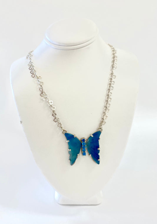 Butterfly Quartz Pendant Necklace