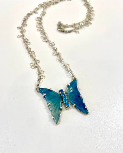 Butterfly Quartz Pendant Necklace