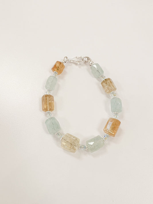Aquamarine and Citrine Bracelet