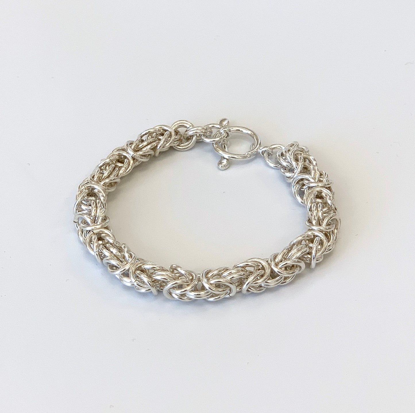 Medium Sterling Silver Byzantine Bracelet