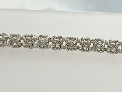 Medium Sterling Silver Byzantine Bracelet