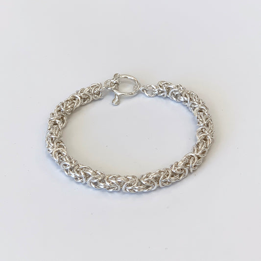 Small Sterling Silver Byzantine Bracelet