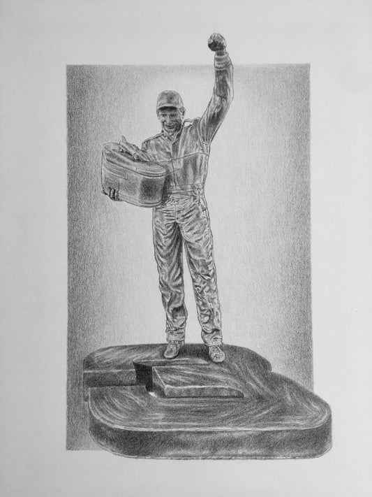 Sketch of Dale Earnhardt Sr. at Daytona International Speedway