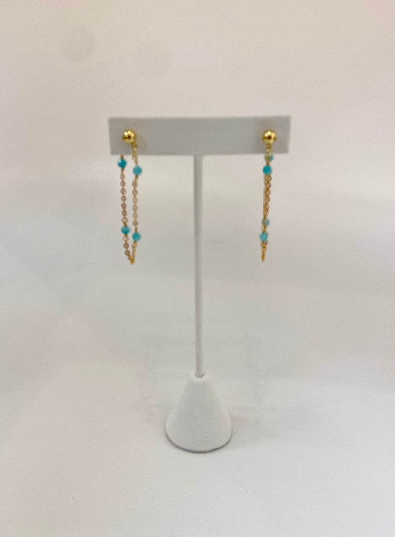 Moonstone Chain Earrings